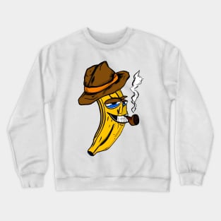 The Crooked Banana series : smoking cowboy banana Crewneck Sweatshirt